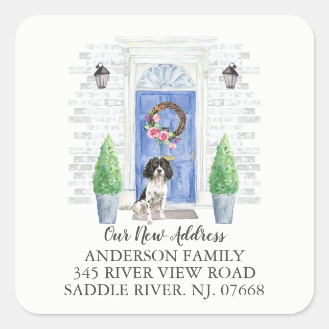 English Springer Spaniel Door New Address Label (Front)