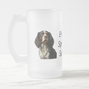 English Springer Spaniel Frosted Glass Beer Mug