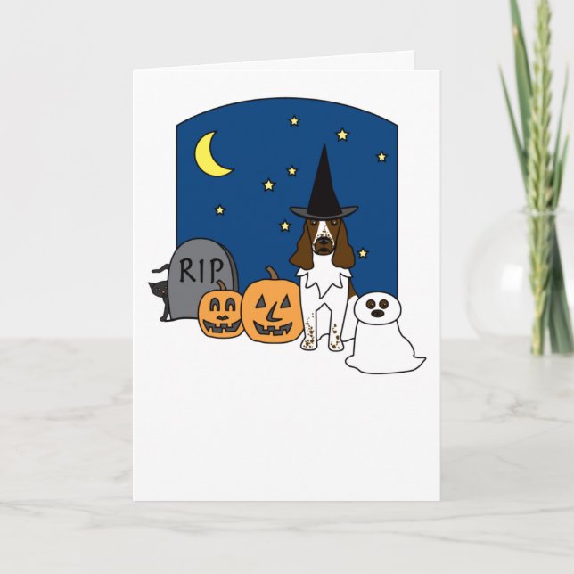 English Springer Spaniel Halloween Card (Front)