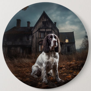 English Springer Spaniel Halloween Scary 6 Cm Round Badge