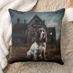 English Springer Spaniel Halloween Scary Cushion