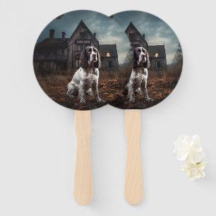 English Springer Spaniel Halloween Scary Hand Fan