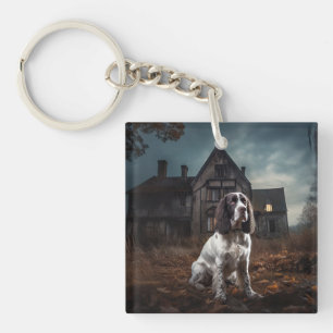 English Springer Spaniel Halloween Scary Key Ring