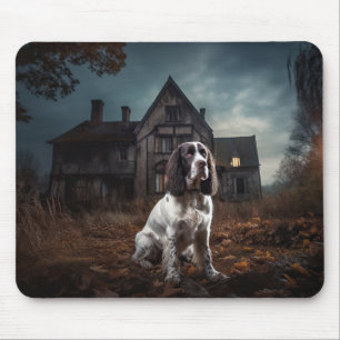 English Springer Spaniel Halloween Scary Mouse Mat