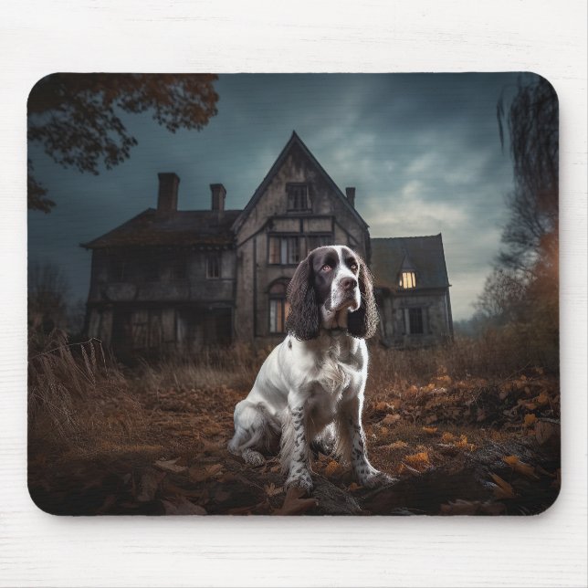 English Springer Spaniel Halloween Scary Mouse Mat (Front)