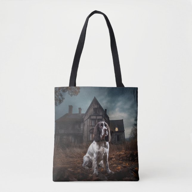 English Springer Spaniel Halloween Scary Tote Bag (Front)