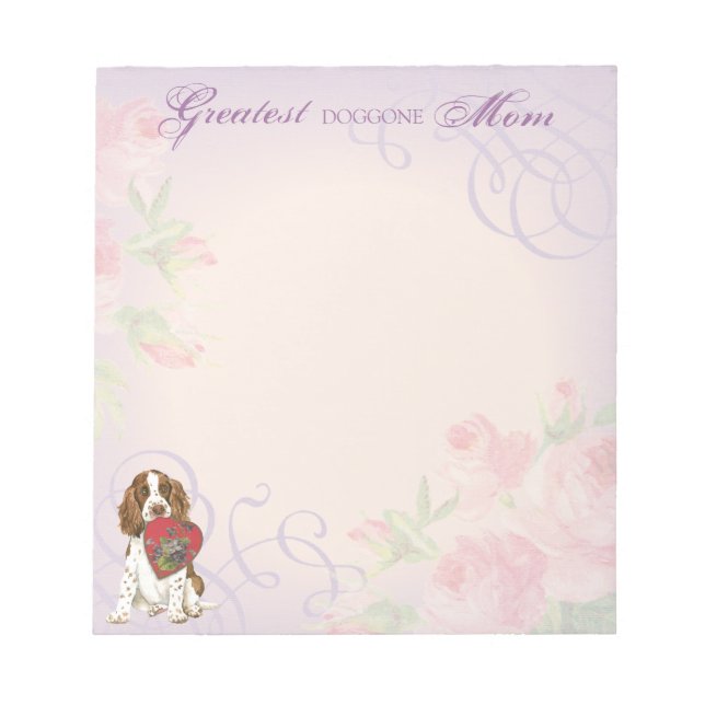 English Springer Spaniel Heart Mum Notepad (Front)