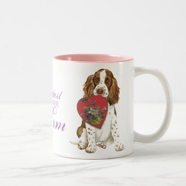 English Springer Spaniel Heart Mum Two-Tone Coffee Mug (Right)