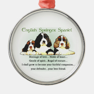 English Springer Spaniel Heritage of Love Metal Tree Decoration