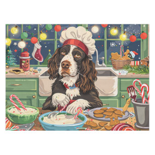 English Springer Spaniel Holiday Baking: Festive  Tablecloth