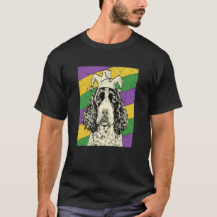 English Springer Spaniel Jester Mardi Gras Dog Mom T-Shirt