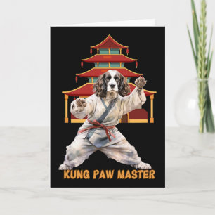 English Springer Spaniel Karate Martial Arts Dog L Card