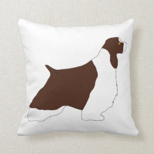 English Springer Spaniel l.iver white tan silo Cushion