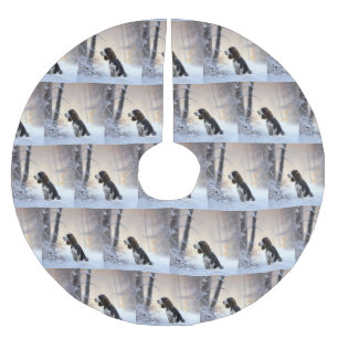 English Springer Spaniel Let It Snow Christmas Brushed Polyester Tree Skirt