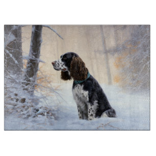 English Springer Spaniel Let It Snow Christmas Cutting Board