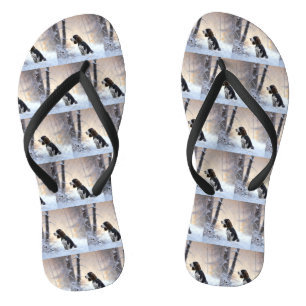 English Springer Spaniel Let It Snow Christmas Flip Flops