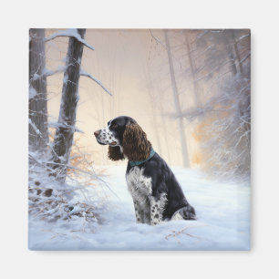 English Springer Spaniel Let It Snow Christmas Magnet