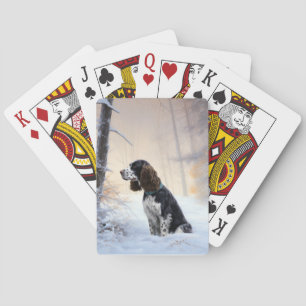 English Springer Spaniel Let It Snow Christmas Playing Cards