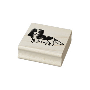 english springer spaniel liver and white cartoon rubber stamp