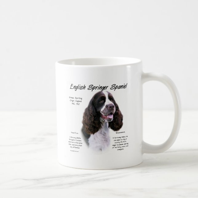 English Springer Spaniel (liver) History Design Coffee Mug (Right)