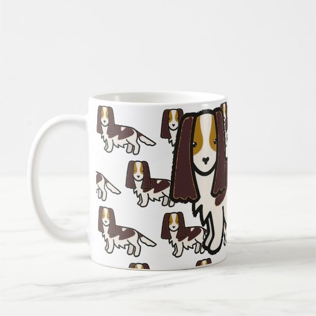 English Springer Spaniel Liver Tri Cartoon Coffee Mug (Left)