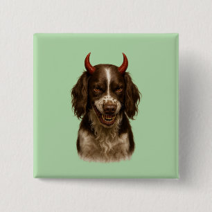 English Springer Spaniel looking devilish badges