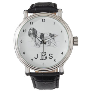 English Springer Spaniel   Masculine Monogram Watch