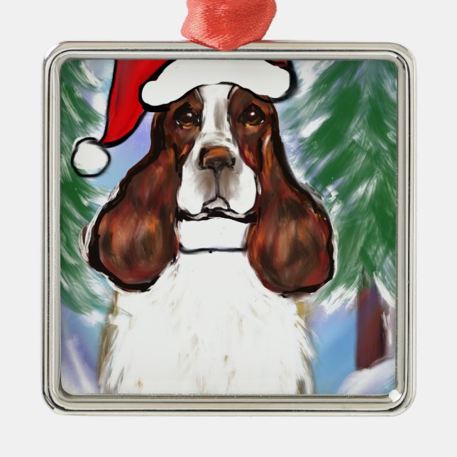 ENGLISH SPRINGER SPANIEL METAL TREE DECORATION (Front)