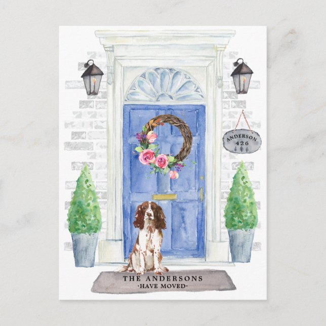 English Springer Spaniel Moving Announcement  Postcard (Front)