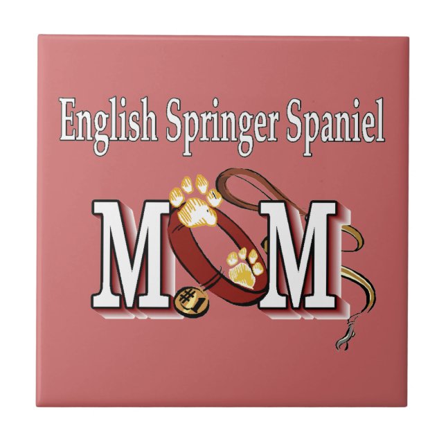 English Springer Spaniel Mum Gifts Tile (Front)