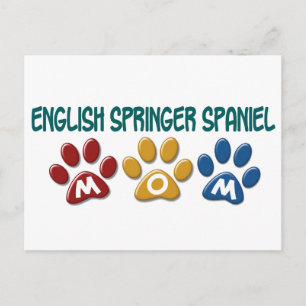 ENGLISH SPRINGER SPANIEL Mum Paw Print 1 Postcard