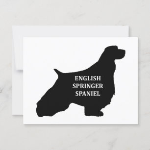 english springer spaniel name silhouette postcard