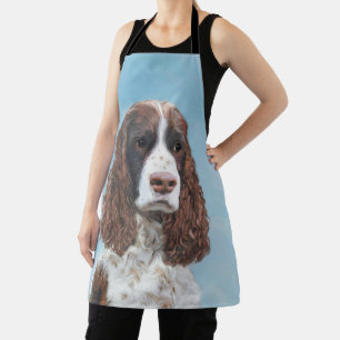 English Springer Spaniel Painting Original Dog Art Apron