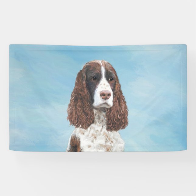English Springer Spaniel Painting Original Dog Art Banner (Horizontal)