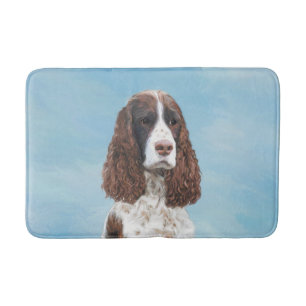 English Springer Spaniel Painting Original Dog Art Bath Mat