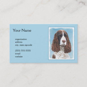 English Springer Spaniel Painting Original Dog Art Business Card