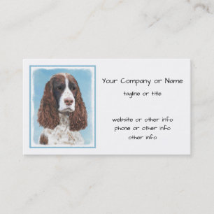 English Springer Spaniel Painting Original Dog Art Business Card