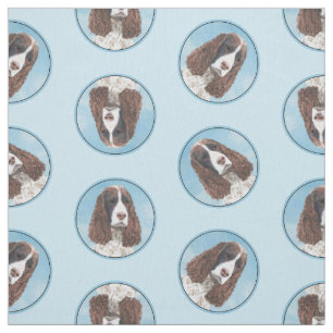 English Springer Spaniel Painting Original Dog Art Fabric
