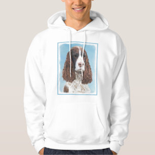 English Springer Spaniel Painting Original Dog Art Hoodie