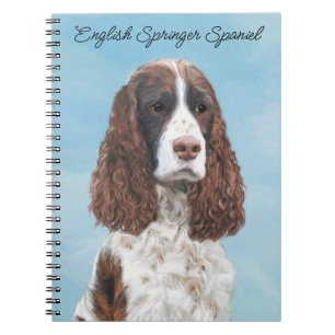 English Springer Spaniel Painting Original Dog Art Notebook