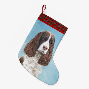 English Springer Spaniel Painting Original Dog Art Small Christmas Stocking