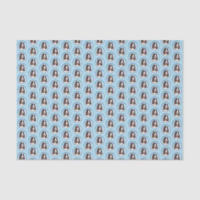 English Springer Spaniel Painting Original Dog Art Tissue Paper (Front)
