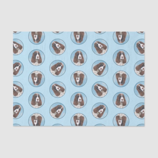 English Springer Spaniel Painting Original Dog Art Tissue Paper (Front)