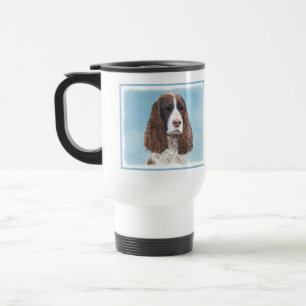 English Springer Spaniel Painting Original Dog Art Travel Mug