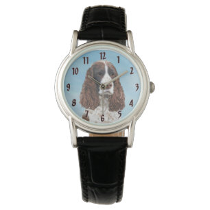 English Springer Spaniel Painting Original Dog Art Watch