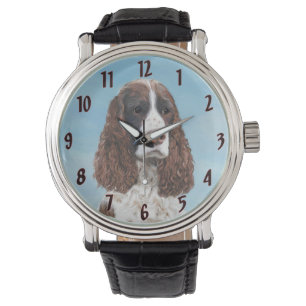 English Springer Spaniel Painting Original Dog Art Watch