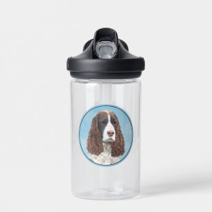 English Springer Spaniel Painting Original Dog Art Water Bottle