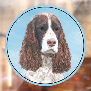 English Springer Spaniel Painting Original Dog Art Window Cling