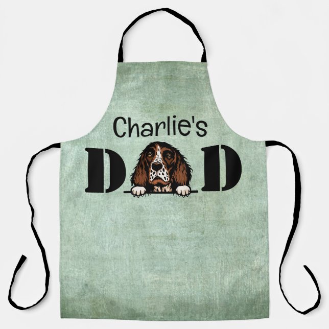 English Springer Spaniel Personalised Dad Apron (Front)