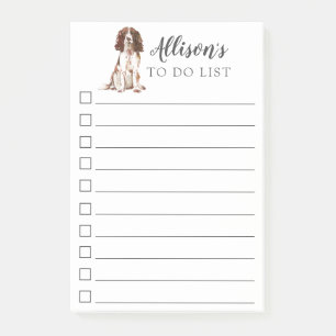 English Springer Spaniel Personalised To Do List Post-it Notes